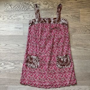 Ruby Rox Pink and Brown Floral Dress with Pockets